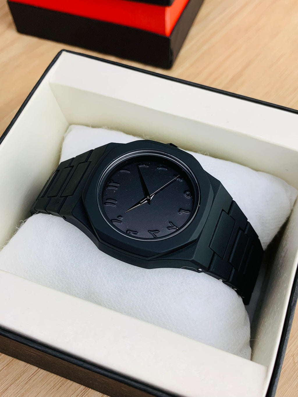 Arabic Dial Black Aura Watch | 45 grams - Fibre Body